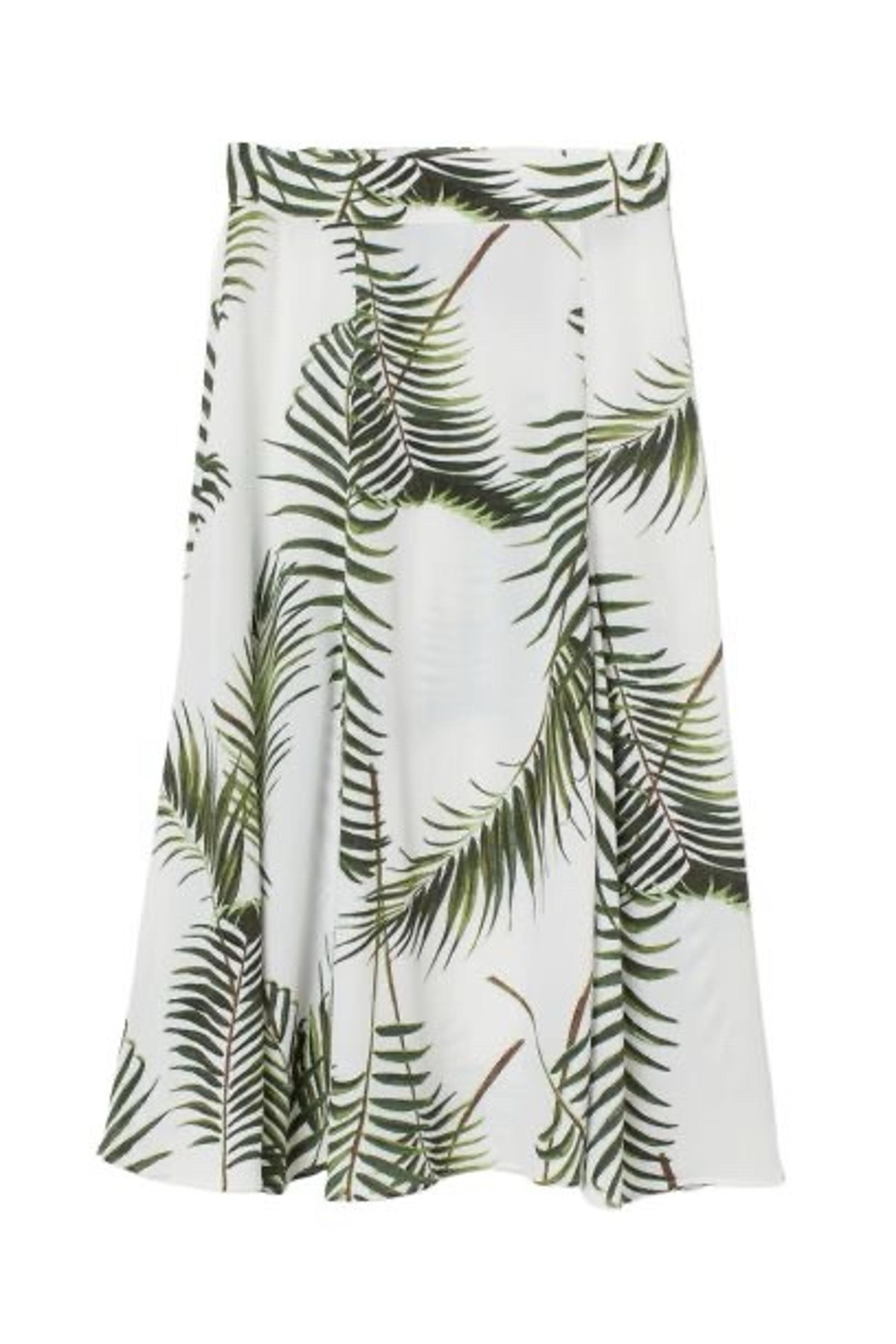 H&M Women’s A-Line Midi Palm Leaves Skirt Size 2