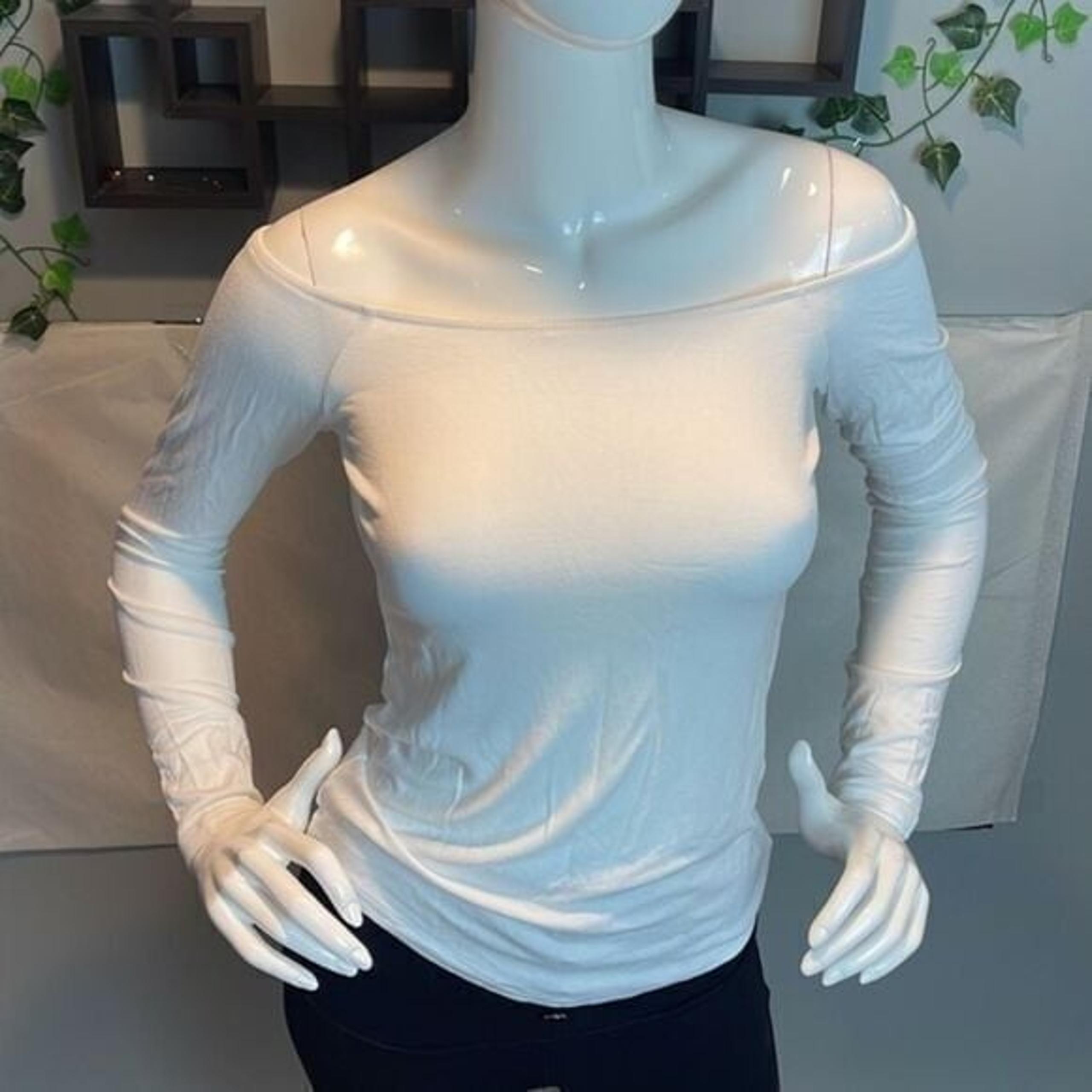 ASOS Off The Shoulder Long Sleeve White Top Size 4 Small