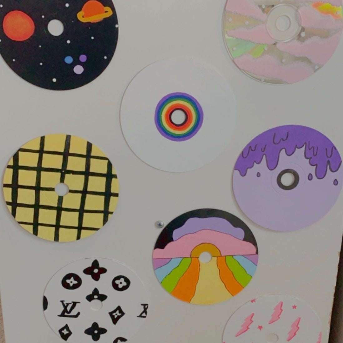 custom painted cds and bracelets for sal