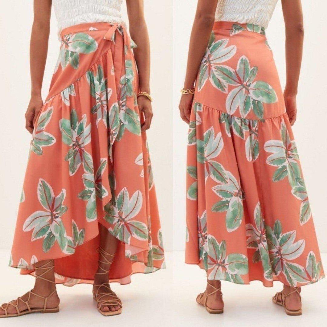 Anthropologie Hutch Printed Wrap Maxi Skirt Size Medium NWT