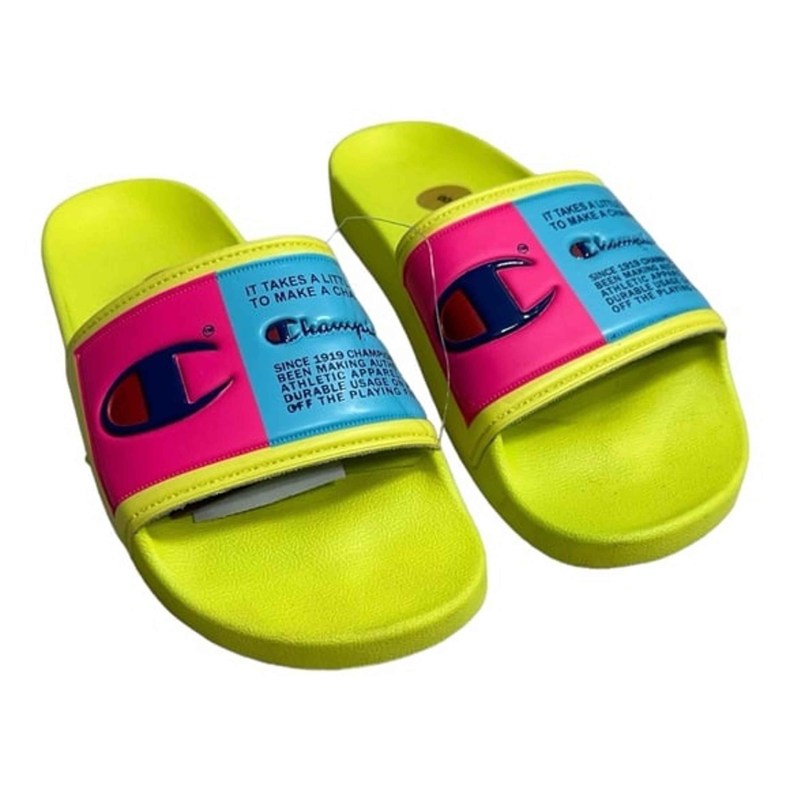 CHAMPION Men’s IPO Select Pop Color Jock Tag Slides NWT M8/W6