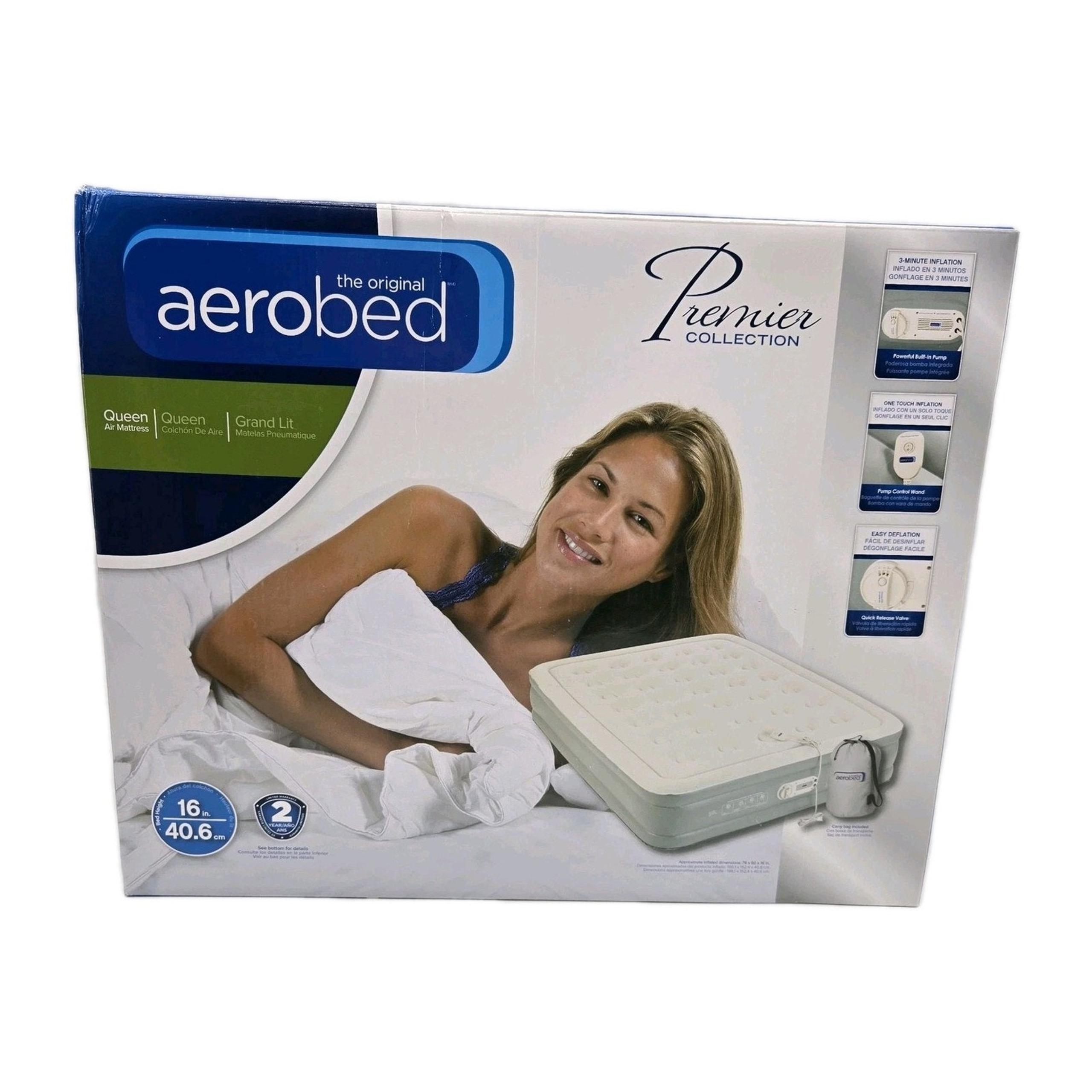 Aerobed Premier Collection Queen Size Inflatable Mattress Bed NEW SEALED
