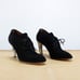 Dries Van Noten Black Snakeskin Suede Leather Pump Heels Shoes - Size 8.5