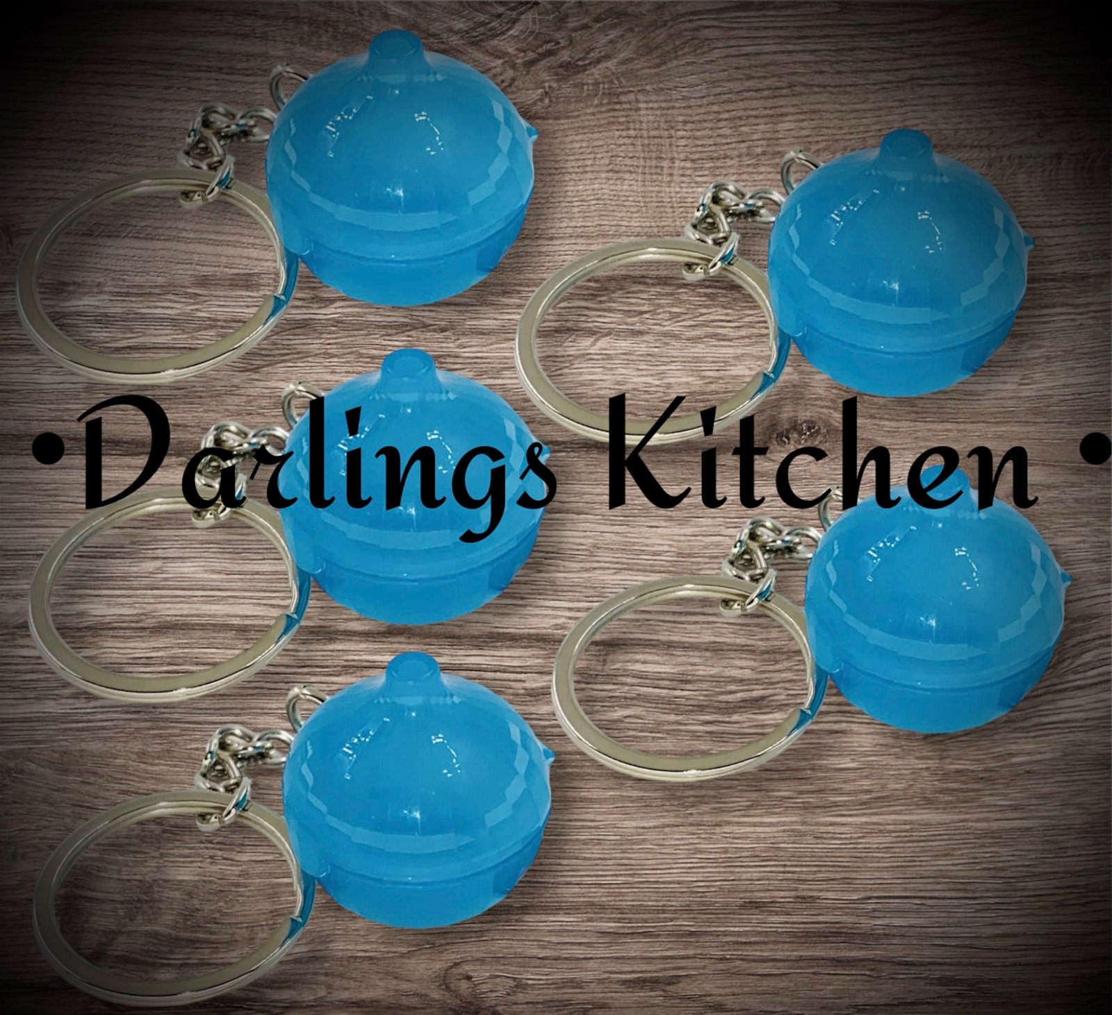 Tupperware Mini Onion Keeper Blue Keychain New