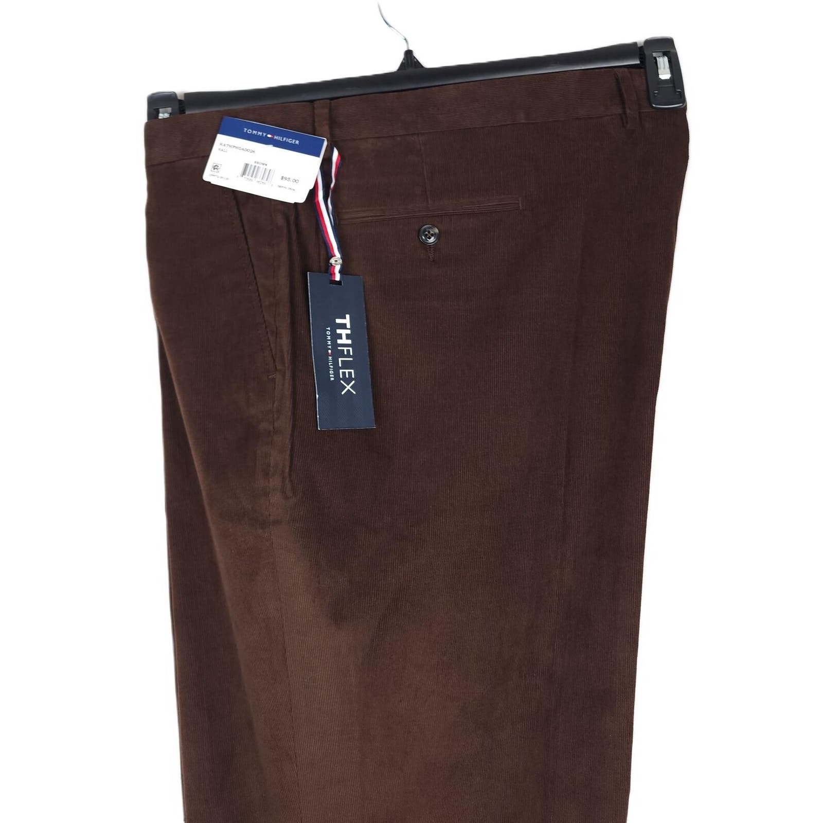 Tommy Hilfiger Men's Modern-Fit Stretch Corduroy Pants Brown 48x34 NWT