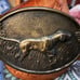 Vintage 70s Solid Brass Belt Buckle 2 1/2”x3” Pointer Dog Bird Hunting