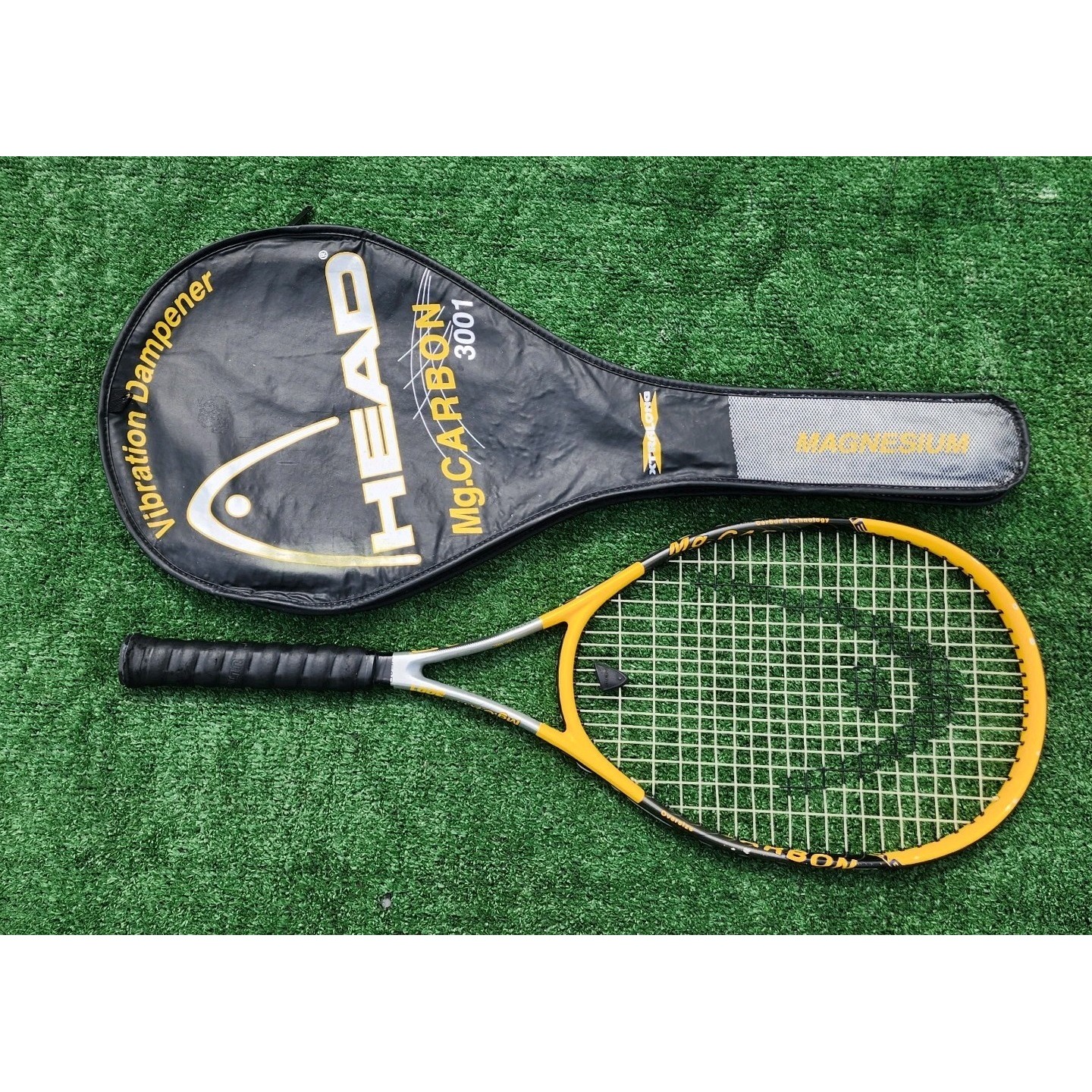 Head Mg. Carbon 3001 Xtralong Tennis Racket With Cover 4-3/8 Grip