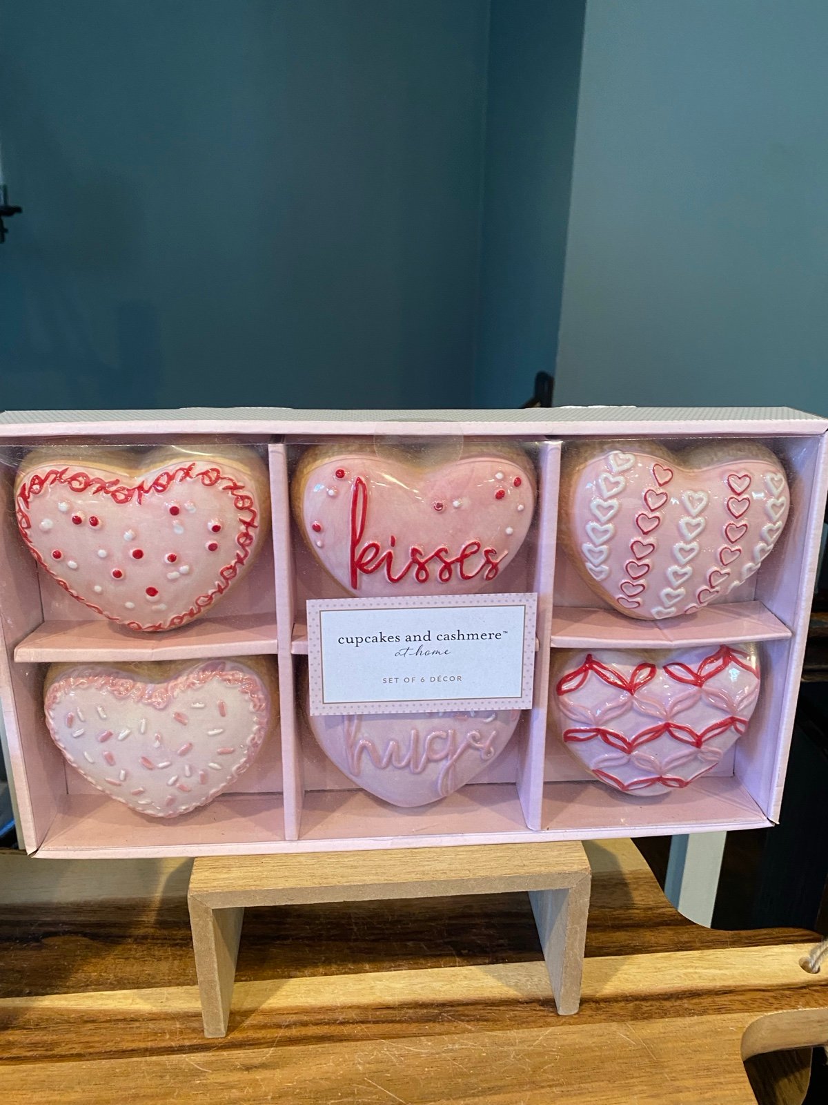 Cupcakes and Cashmere set of 6 Heart shaped donuts Valentine's Day [3 designs}