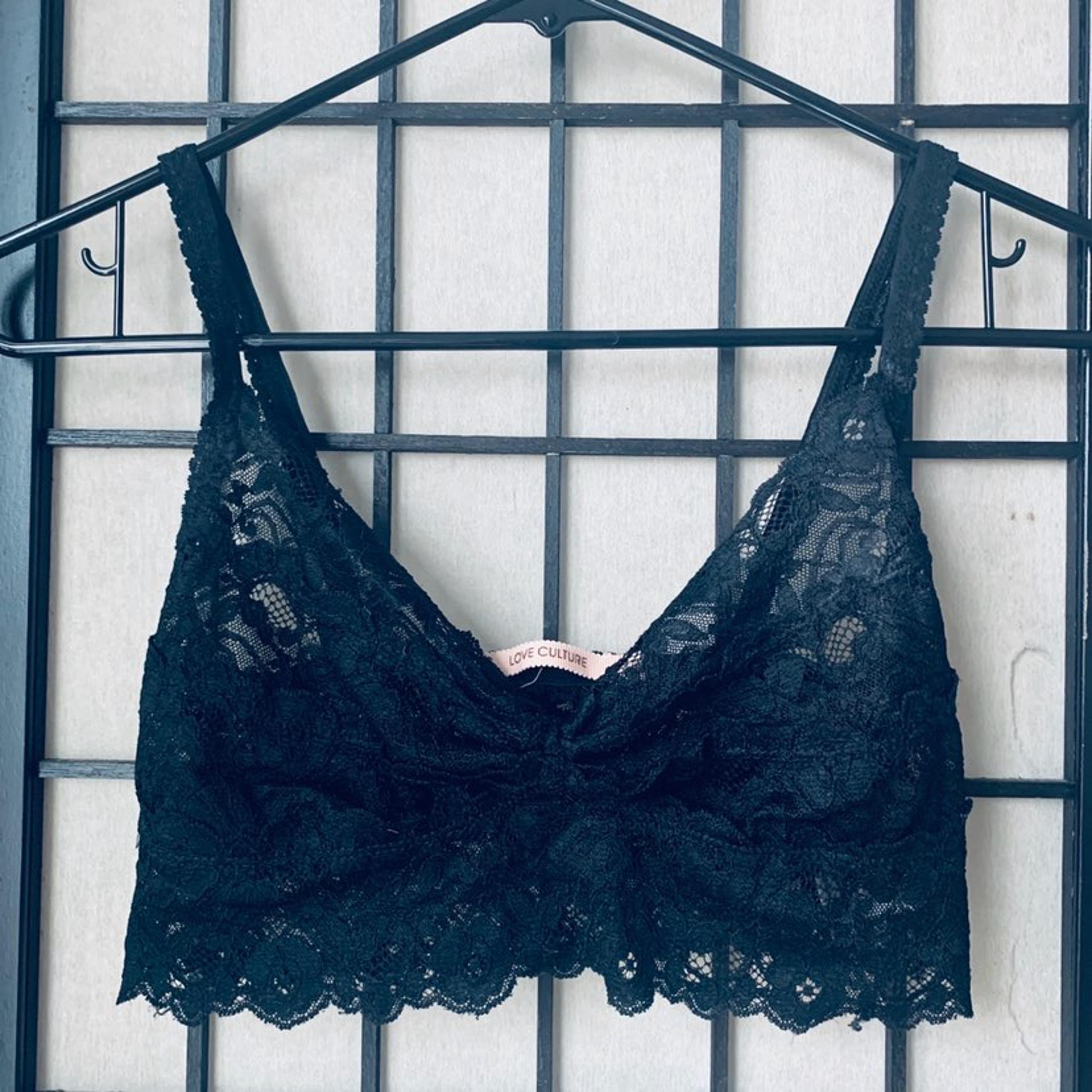 Love Culture black lace bralette sz M