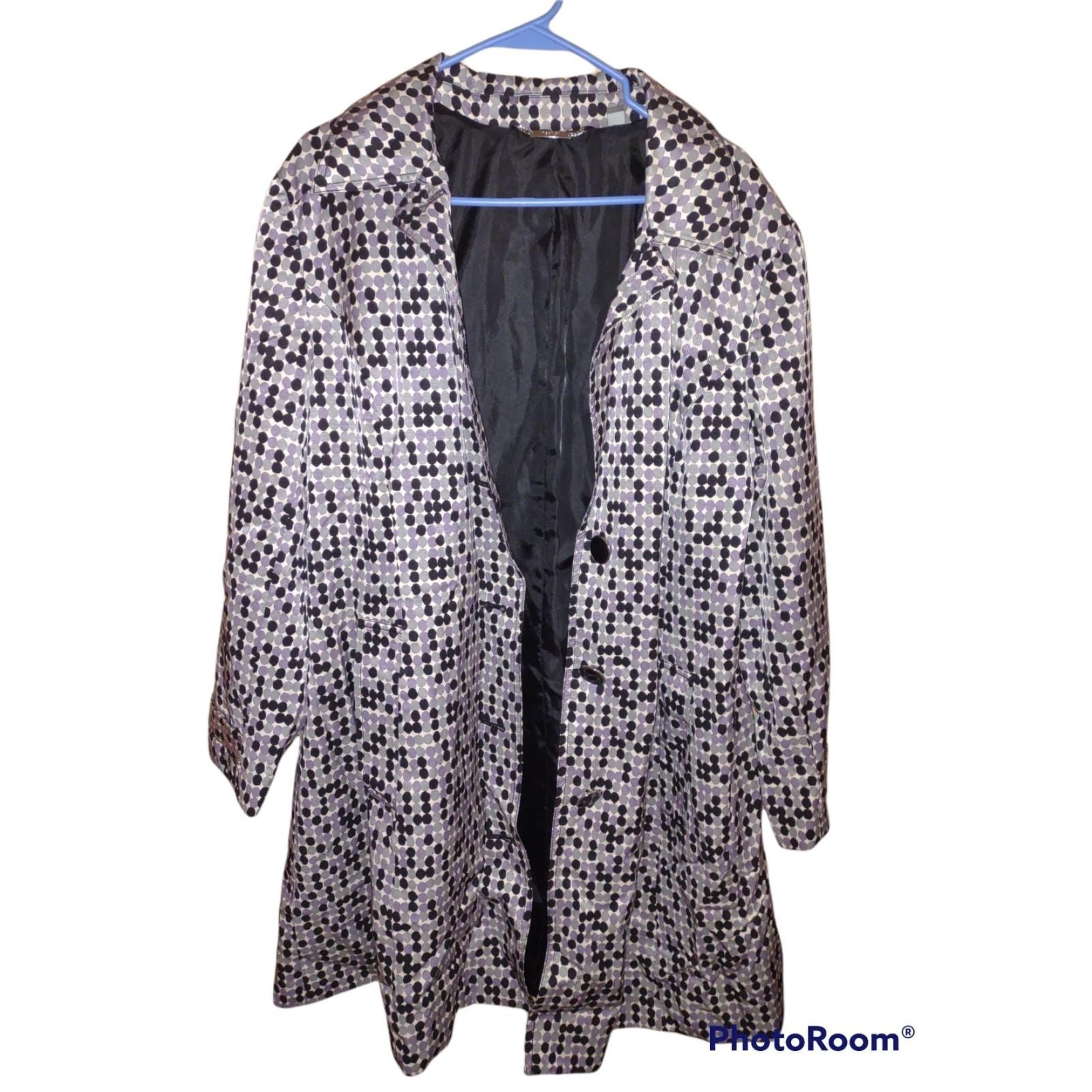 Apt 9 Women's Polka Dot Trench Coat Size L