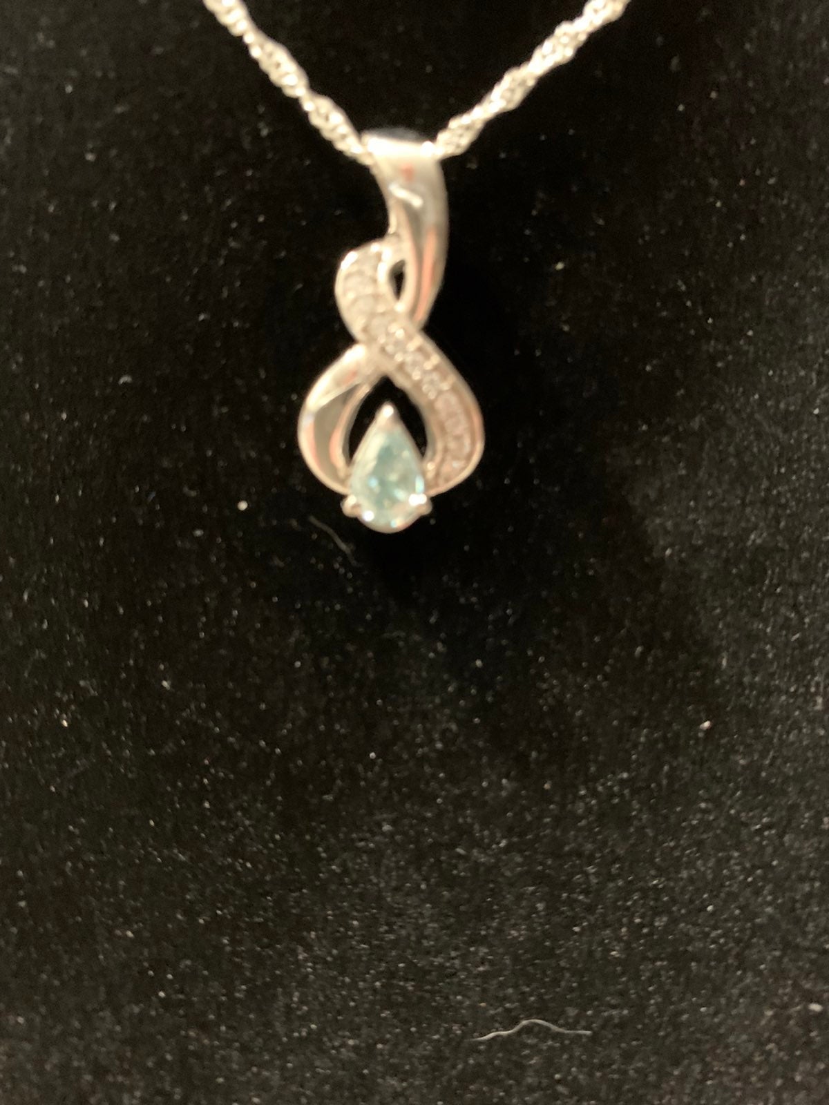 1.00ct Pear Shaped Blue Moissanite Pendant