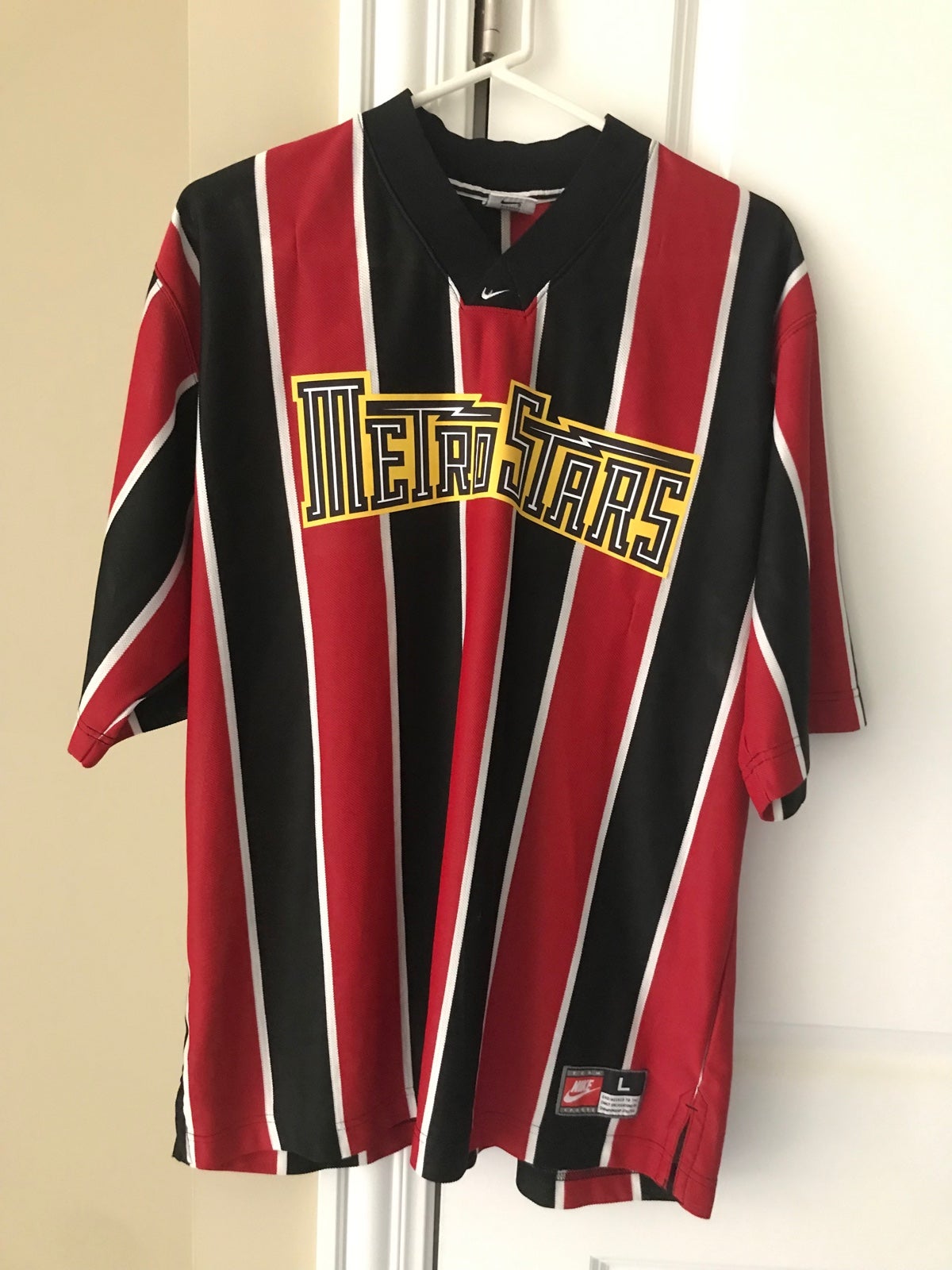 NEW YORK METROSTARS 1997 ORIGINAL HOME JERSEY Size L MLS USA Soccer USMNT Adult