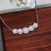 2ct Diamond Studded Bar Womens Necklace 925 Sterling Silver Studs Ladies Jewelry