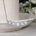 2ct Diamond Studded Bar Womens Necklace 925 Sterling Silver Studs Ladies Jewelry