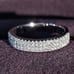 NEW SILVER 3 ROWS ROUND PAVE DIAMOND ETERNITY RING