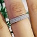 NEW SILVER 3 ROWS ROUND PAVE DIAMOND ETERNITY RING