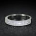 NEW SILVER 3 ROWS ROUND PAVE DIAMOND ETERNITY RING