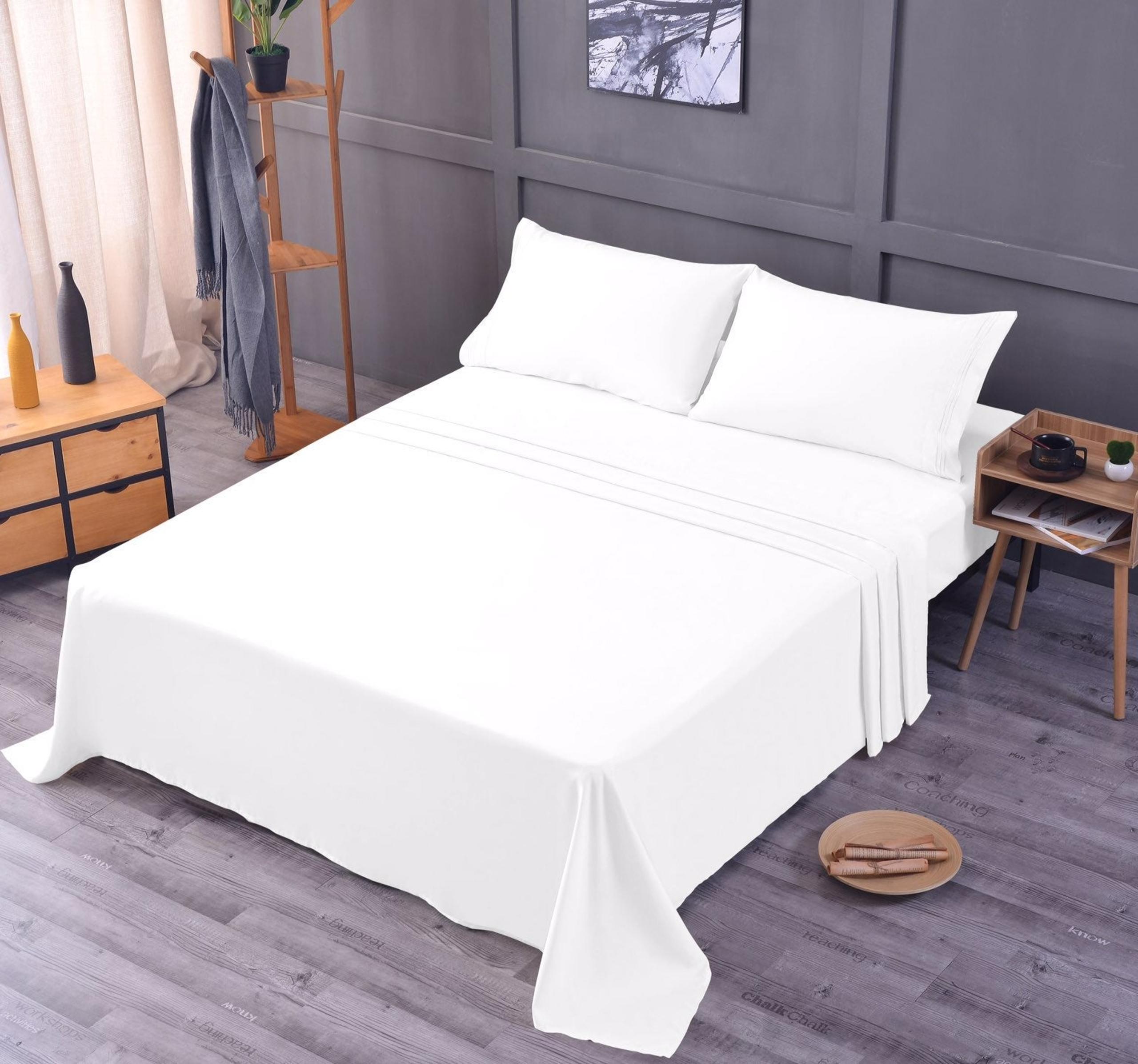 KING WHITE BAMBOO SHEET SET