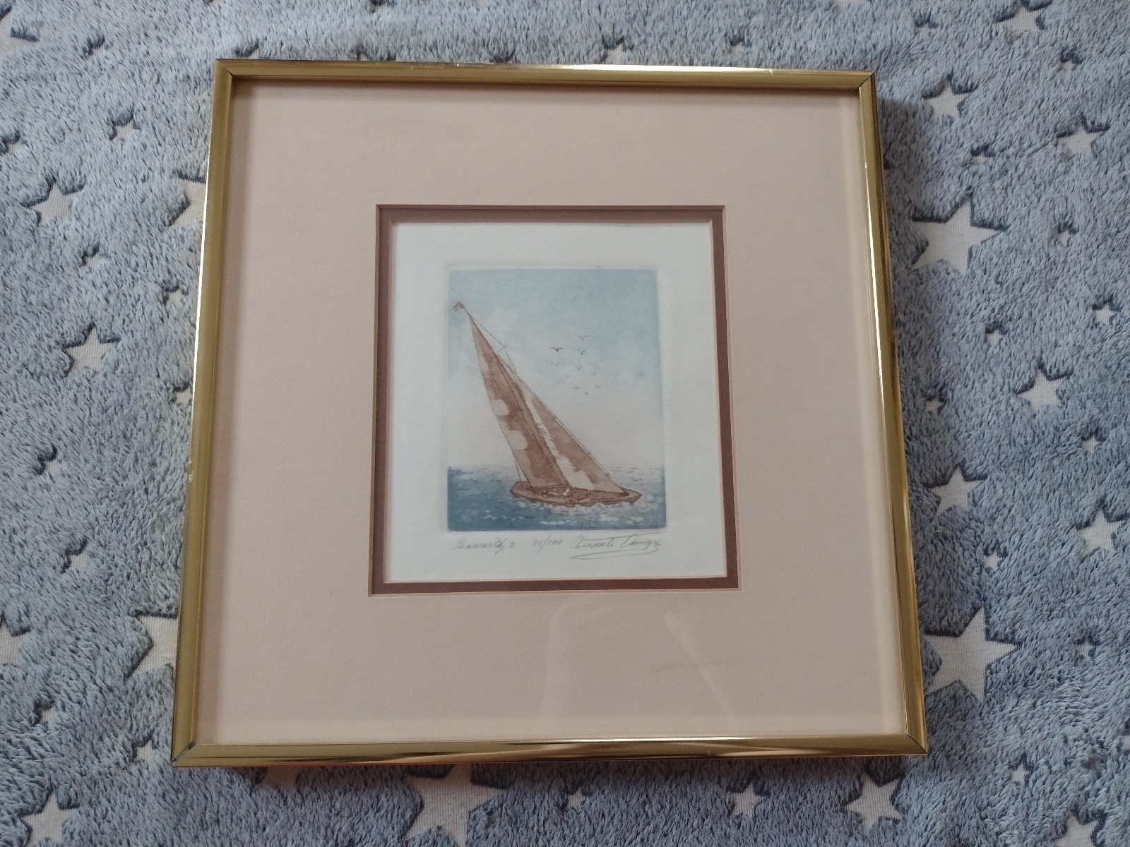 SIGNED & Numbered Watercolor Etching By Denigris
