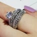 NEW 2pc/set Silver Round Diamond Engagement Ring 2