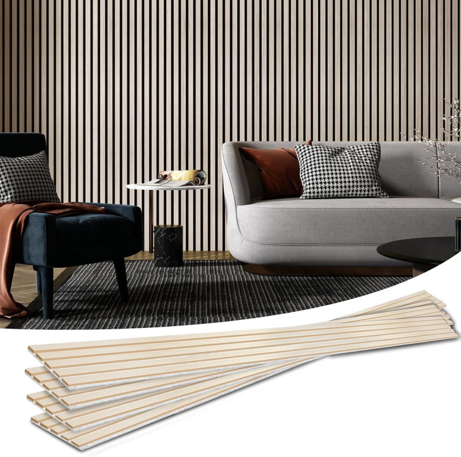 Art3d 4-Piece Wood Slat Acoustic Panels for Stylish Decor and Noise Reduction