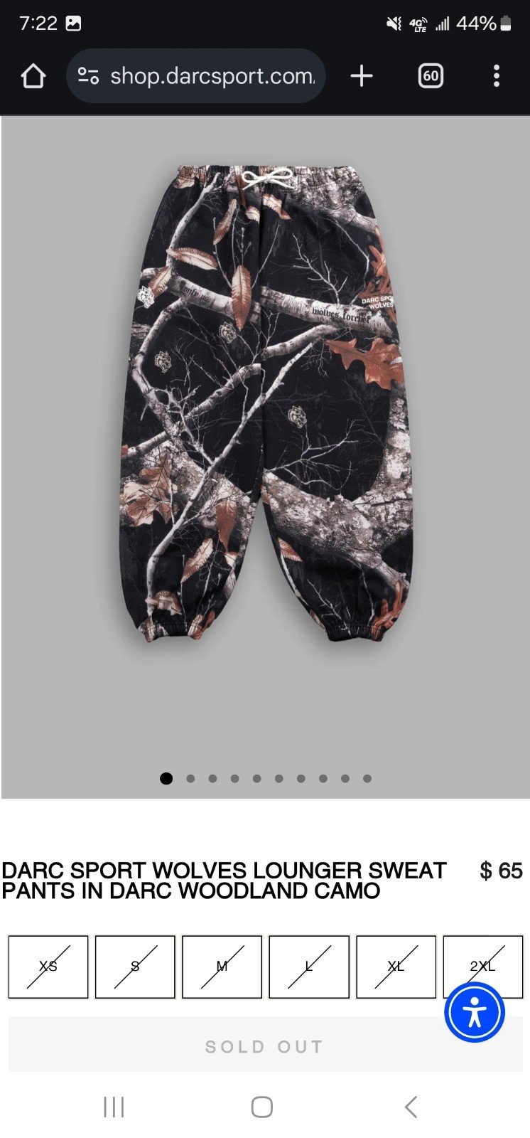 NWT DARC SPORT WOODLAND CAMO SWEAT PANTS
