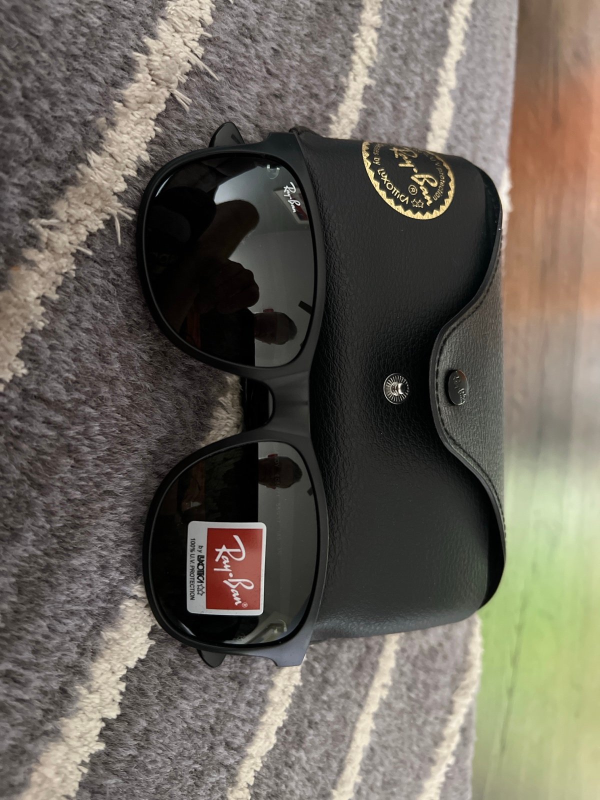 RayBan Andy Matte Black on Black with Dark Green Lenses