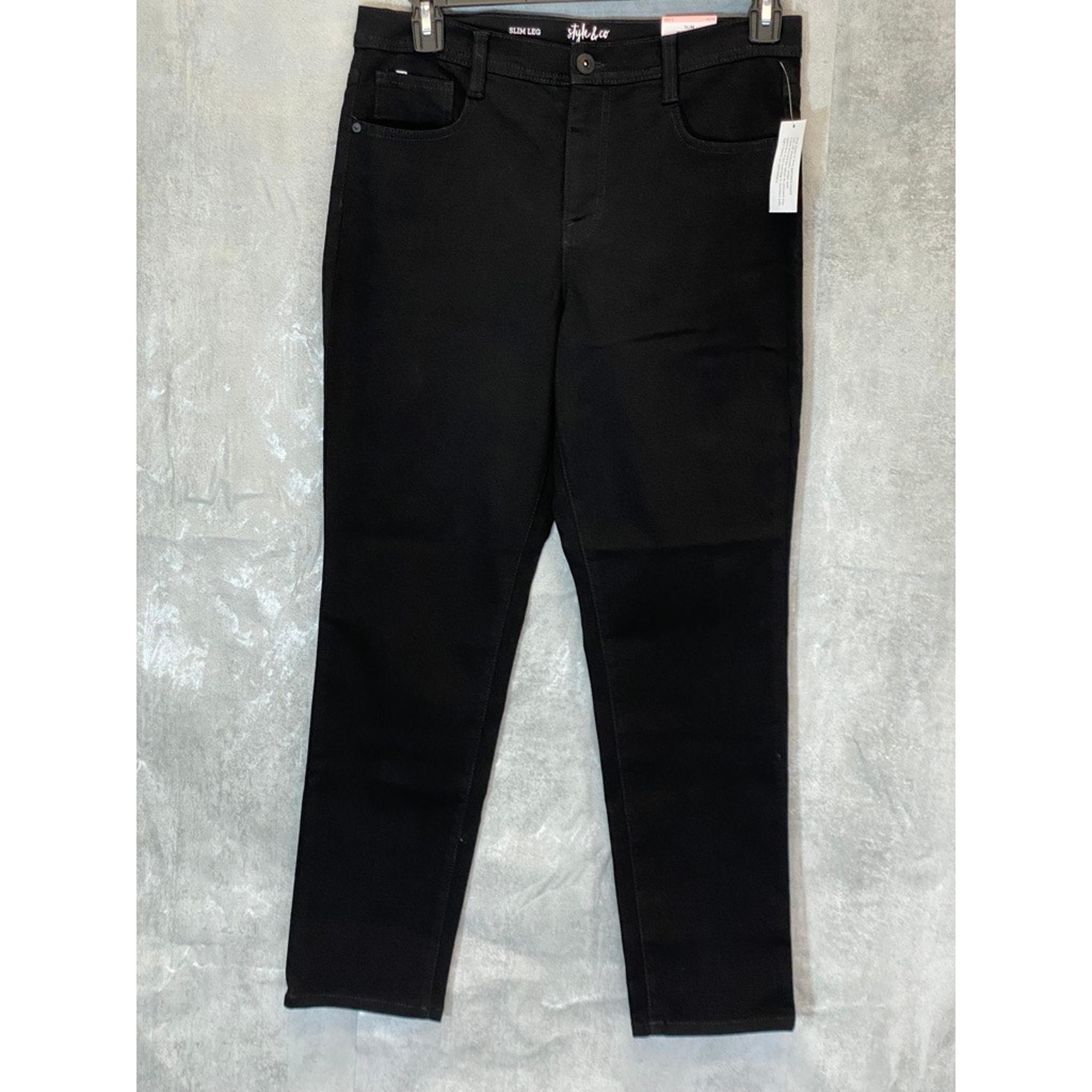 Women's Short Noir Wash High-Rise Tummy Control Slim-Leg Denim Jeans - Style & Co