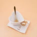Heart- Creative 3D Hand Crafted Porcelain Enamel Peacock Coffee Cup Set with Sau