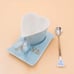 Heart- Creative 3D Hand Crafted Porcelain Enamel Peacock Coffee Cup Set with Sau