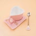 Heart- Creative 3D Hand Crafted Porcelain Enamel Peacock Coffee Cup Set with Sau