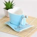 Heart- Creative 3D Hand Crafted Porcelain Enamel Peacock Coffee Cup Set with Sau