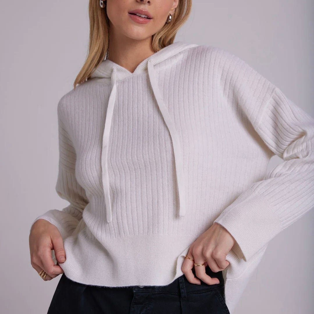 Brand New- Bella Dahl Cashmere Sweater Hoodie in Winter White