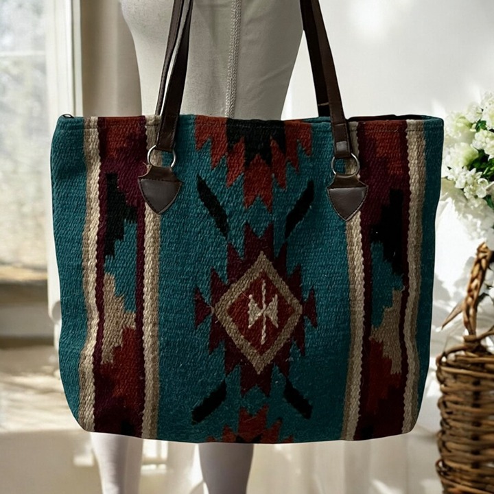 El Paso Saddlery Company Southwestern Wool Shoulder Bag Tote Bag