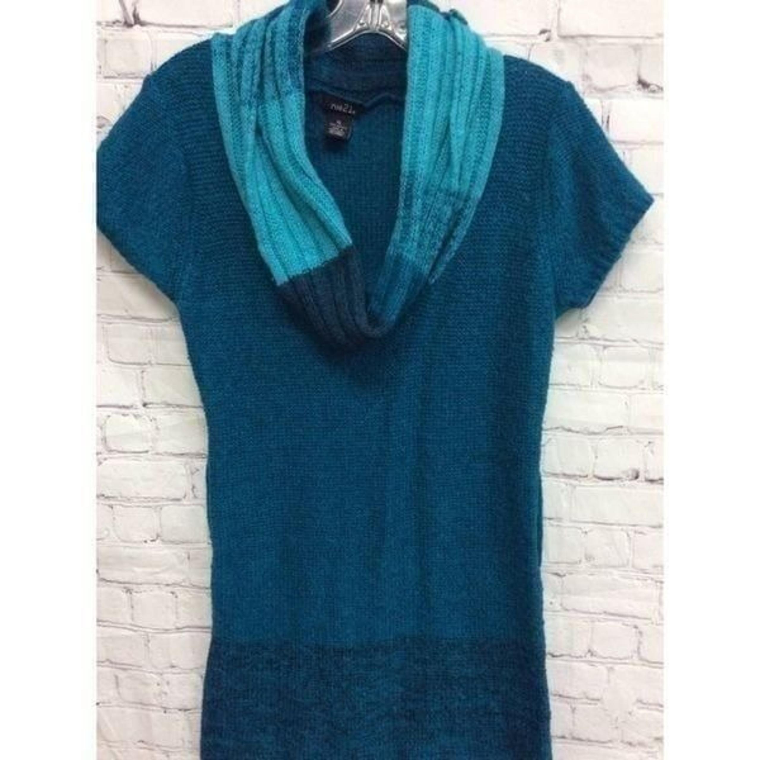 Rue21 Womens Pullover Sweater Turquoise 100% Acrylic Ombre Short Sleeve XL