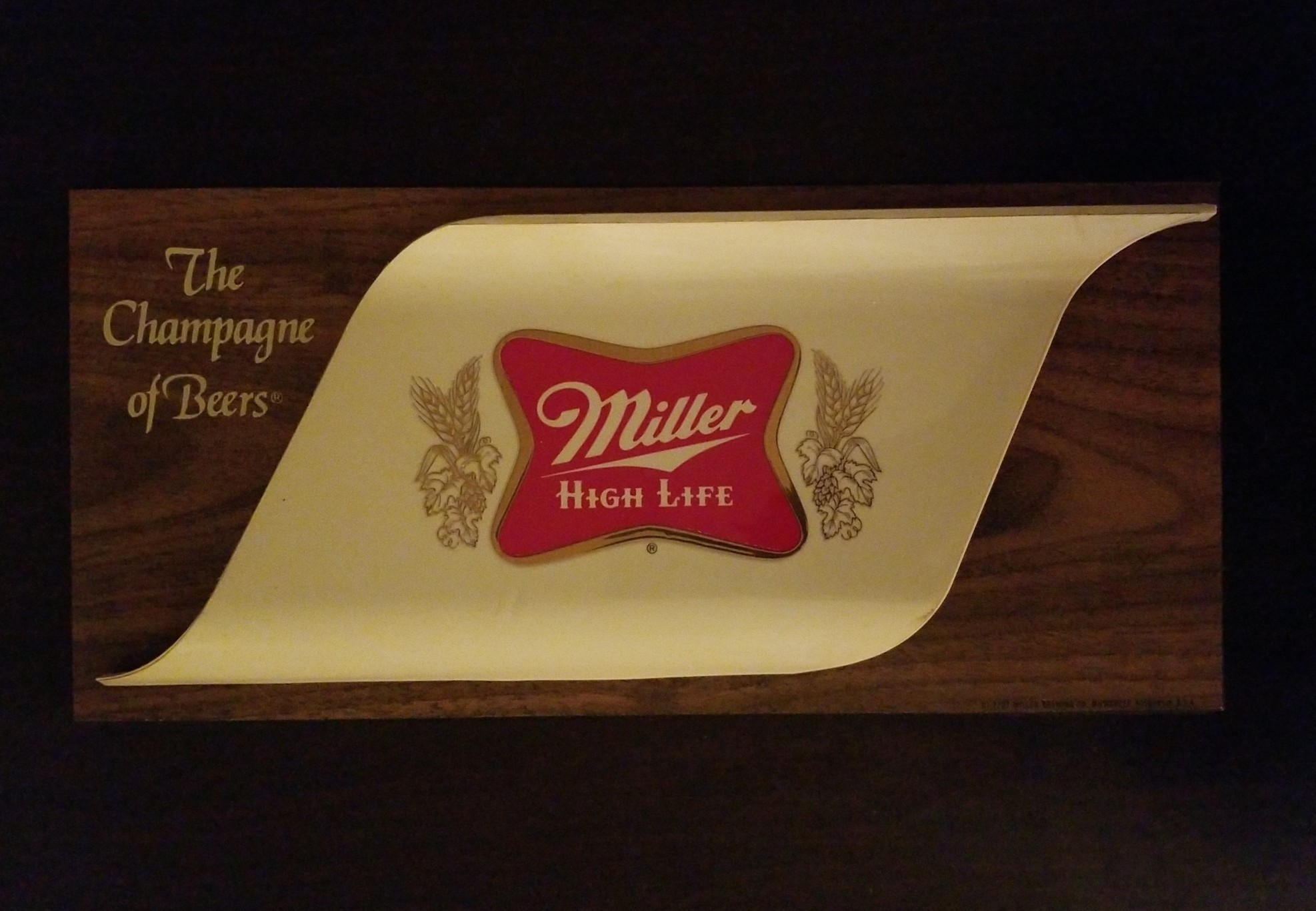 Miller High Life plastic sign