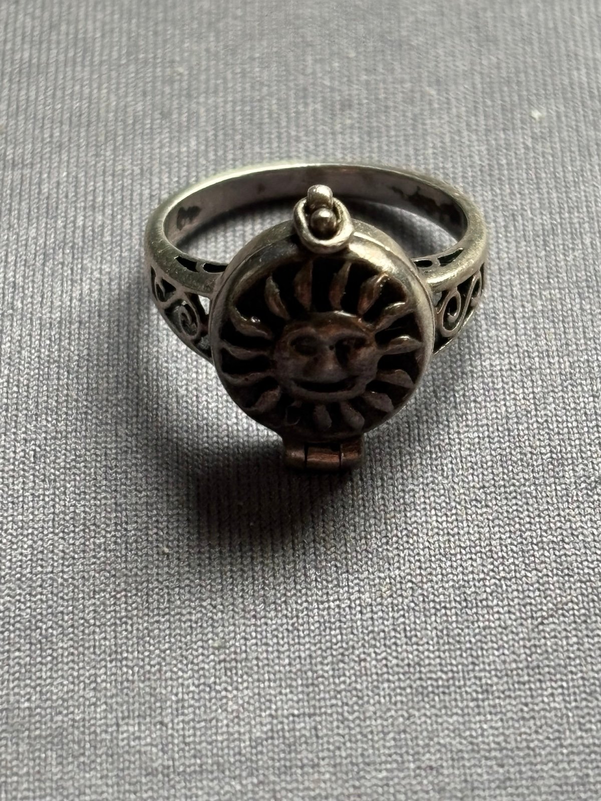 Vintage Boma .925 Sterling Silver Moon Poison Ring - Size 5