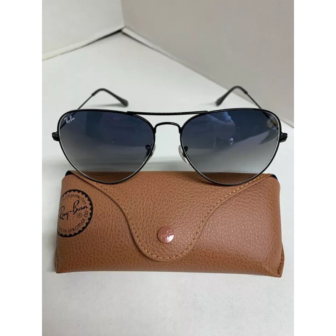 Ray-Ban Aviator Sunglasses RB3025 55m Black Frame & Blue Gradient Lenses 002/3F