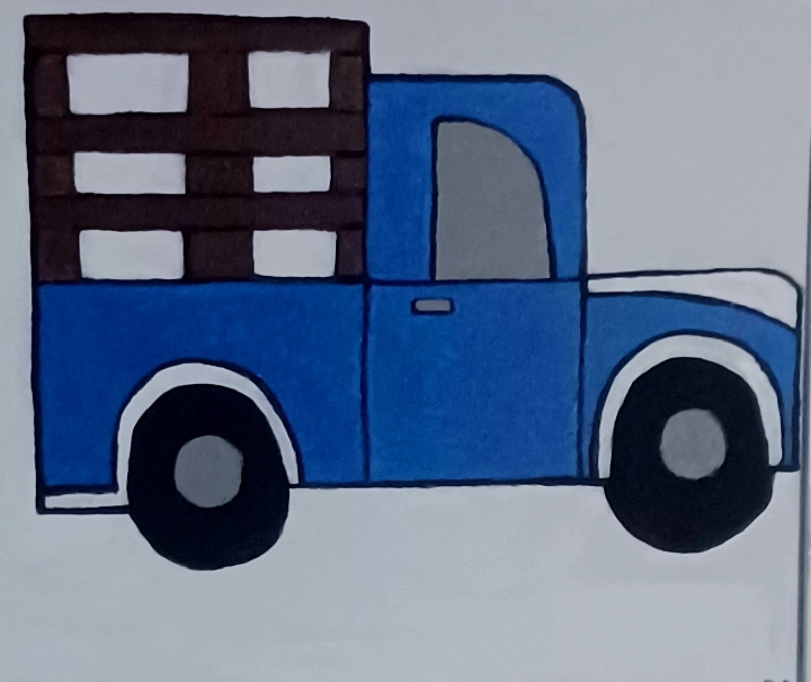 A blue truck painting