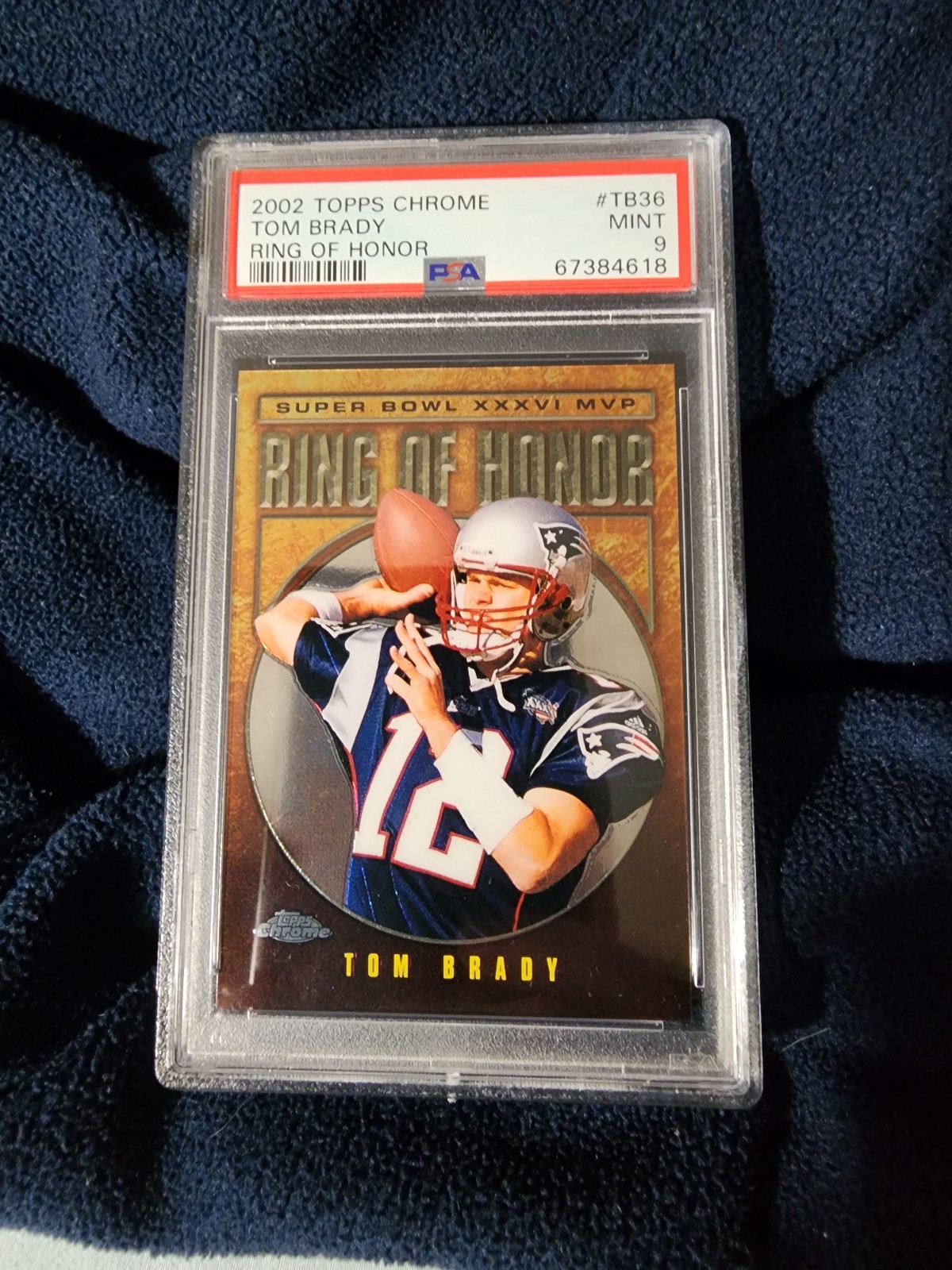 Tom brady 2002 2nd yr chrome ring of honor psa 9 patriots qb