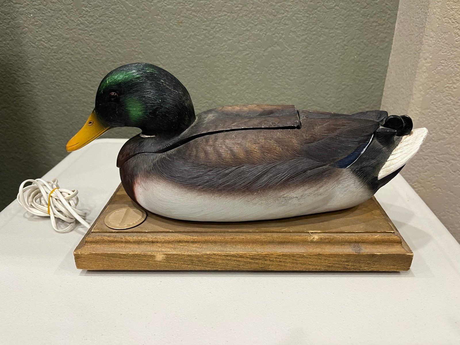 Vintage Mallard Duck Decoy Specialty Phones Wood 1970s 1980s analog Untested