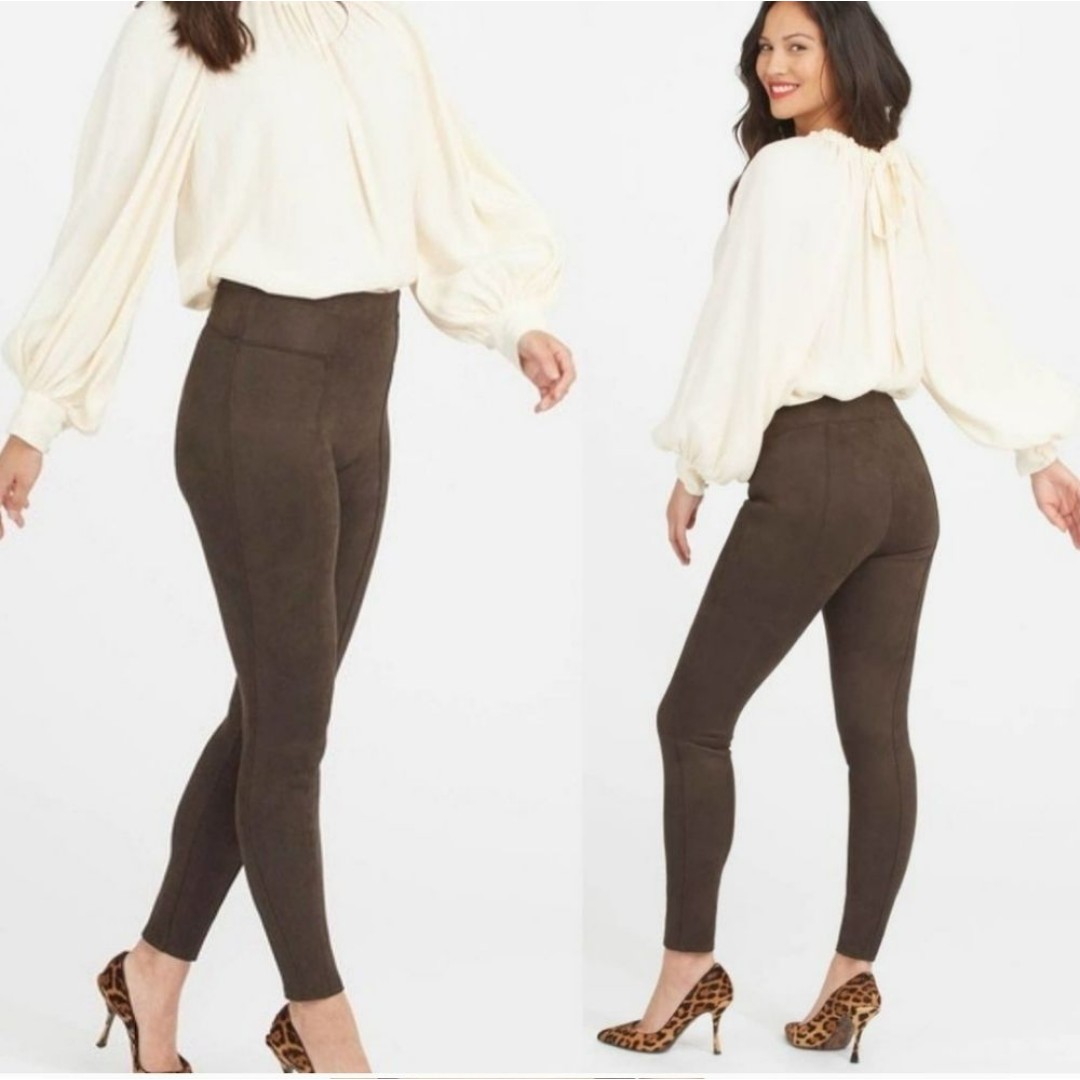 Spanx brown suede leggings