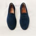 Grant Stone Traveler Penny Midnight Navy Blue leather Suede Loafers Men's SZ 11
