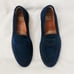 Grant Stone Traveler Penny Midnight Navy Blue leather Suede Loafers Men's SZ 11