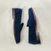 Grant Stone Traveler Penny Midnight Navy Blue leather Suede Loafers Men's SZ 11