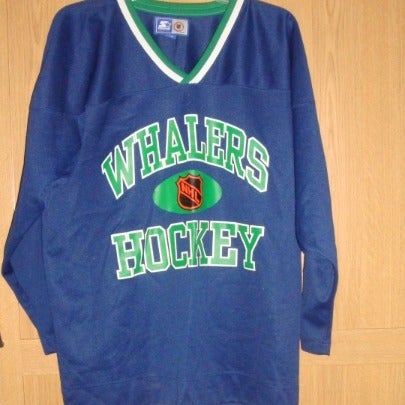 1990's WHALERS HOCKEY NHL Hockey Navy Blue Jersey - STARTER - Eastern Conference