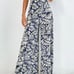 Women’s Boho Allover Plants Print Wide Leg Pants