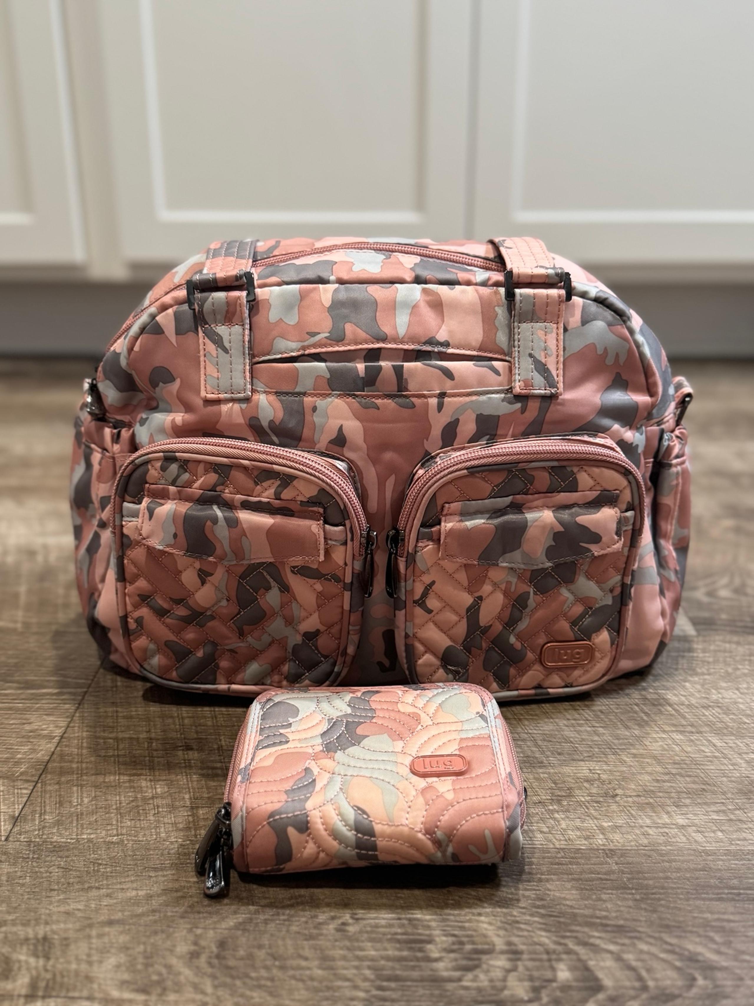 LUG JUMPER CARRY ALL TOTE CAMO ROSE WITH WALLET RARE