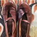 CYDWOQ Handmade Mary Janes Brown Leather size 40-(9.5 - 10)