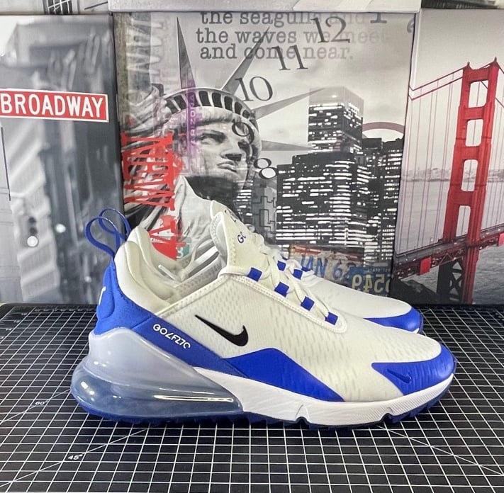 Nike Air Max 270 Golf Shoes Men’s Size 10 shops US White Blue CK6483-106 NEW